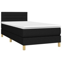 vidaXL Boxspring met matras stof zwart 90x200 cm
