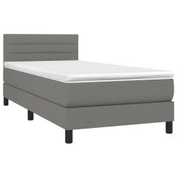 vidaXL Boxspring met matras stof donkergrijs 100x200 cm