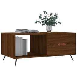 vidaXL Salontafel 90x50x40 cm bewerkt hout bruin eikenkleur