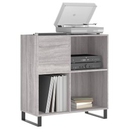 vidaXL Platenkast 84,5x38x89 cm bewerkt hout grijs sonoma eikenkleurig