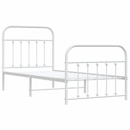 vidaXL Bedframe met hoofd- en voeteneinde metaal wit 90x190 cm