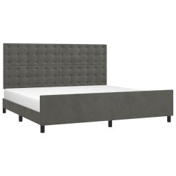 vidaXL Bedframe zonder matras 200x200 cm fluweel donkergrijs