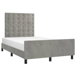 vidaXL Bedframe zonder matras 120x200 cm fluweel lichtgrijs