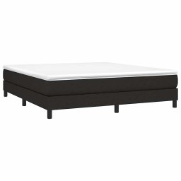 vidaXL Boxspring met matras stof zwart 180x200 cm
