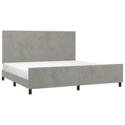 vidaXL Bedframe zonder matras 200x200 cm fluweel lichtgrijs