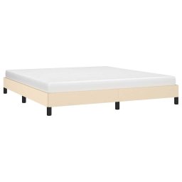 vidaXL Bedframe zonder matras stof crèmekleurig 180x200 cm