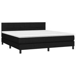 vidaXL Boxspring met matras stof zwart 160x200 cm