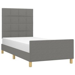vidaXL Bedframe zonder matras 90x190 cm stof donkergrijs