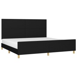 vidaXL Bedframe zonder matras stof zwart 200x200 cm
