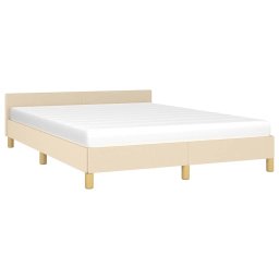 vidaXL Bedframe zonder matras stof crèmekleurig 140x200 cm