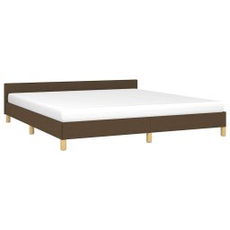 vidaXL Bedframe zonder matras stof donkerbruin 180x200 cm