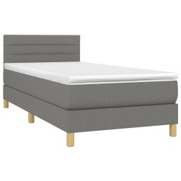 vidaXL Boxspring met matras en LED stof donkergrijs 80x200 cm