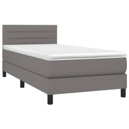 vidaXL Boxspring met matras en LED stof donkergrijs 80x200 cm