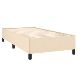 vidaXL Bedframe zonder matras 90x190 cm stof crèmekleurig