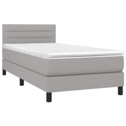 vidaXL Boxspring met matras en LED stof lichtgrijs 80x200 cm