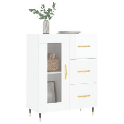 vidaXL Dressoir 69,5x34x90 cm bewerkt hout hoogglans wit