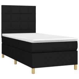 vidaXL Boxspring met matras stof zwart 90x200 cm