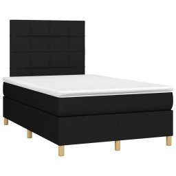 vidaXL Boxspring met matras stof zwart 120x200 cm