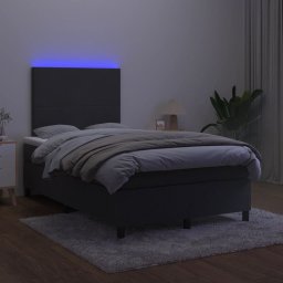 vidaXL Boxspring met matras en LED fluweel zwart 120x200 cm