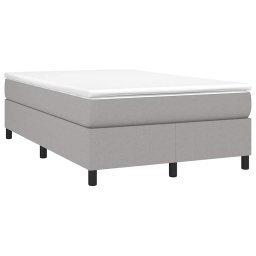 vidaXL Boxspring met matras stof lichtgrijs 120x200 cm