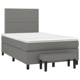 vidaXL Boxspring met matras stof donkergrijs 120x200 cm