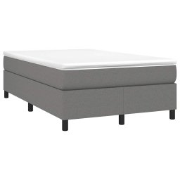 vidaXL Boxspring met matras stof donkergrijs 120x200 cm