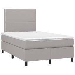 vidaXL Boxspring met matras stof lichtgrijs 120x200 cm