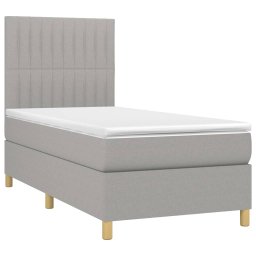 vidaXL Boxspring met matras stof lichtgrijs 90x190 cm