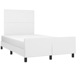 vidaXL Bedframe met hoofdbord kunstleer wit 120x200 cm