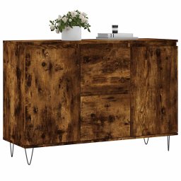 vidaXL Dressoir 101,5x35x70 cm bewerkt hout gerookt eikenkleurig