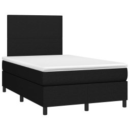 vidaXL Boxspring met matras stof zwart 120x200 cm