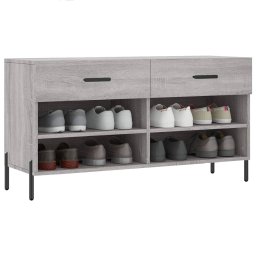 vidaXL Schoenenbank 102x35x55 cm bewerkt hout grijs sonoma eikenkleur