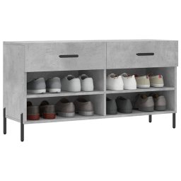 vidaXL Schoenenbank 102x35x55 cm bewerkt hout betongrijs