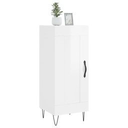 vidaXL Dressoir 34,5x34x90 cm bewerkt hout hoogglans wit