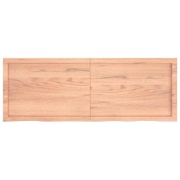 vidaXL Wandschap 140x50x(2-6)cm behandeld massief eikenhout lichtbruin