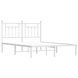 vidaXL Bedframe met hoofdbord metaal wit 140x190 cm