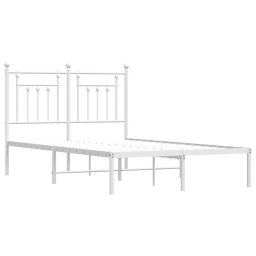 vidaXL Bedframe met hoofdbord metaal wit 120x190 cm