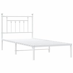 vidaXL Bedframe met hoofdbord metaal wit 90x190 cm