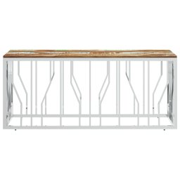 vidaXL Salontafel roestvrij staal en massief gerecycled hout zilver