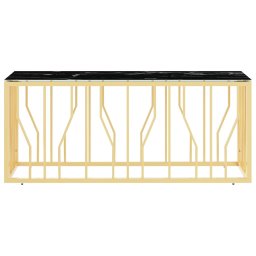 vidaXL Salontafel 110x45x45 cm roestvrij staal en glas goudkleurig
