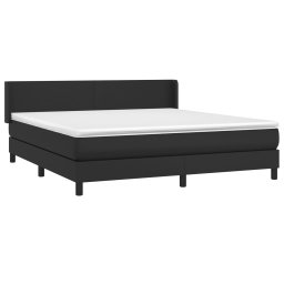 vidaXL Boxspring met matras kunstleer zwart 180x200 cm