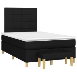 vidaXL Boxspring met matras stof zwart 120x200 cm