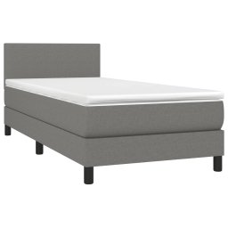 vidaXL Boxspring met matras stof donkergrijs 80x200 cm
