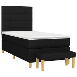 vidaXL Boxspring met matras stof zwart 80x200 cm