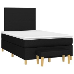 vidaXL Boxspring met matras stof zwart 120x200 cm