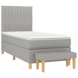 vidaXL Boxspring met matras stof lichtgrijs 90x190 cm
