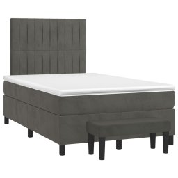 vidaXL Boxspring met matras fluweel donkergrijs 120x200 cm