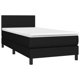 vidaXL Boxspring met matras stof zwart 80x200 cm