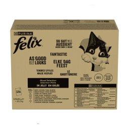 120 x 85 g Tonijn, Zalm, Kabeljauw en Koolvis Felix Kattenvoer