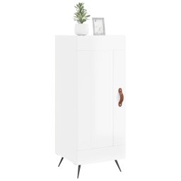 vidaXL Dressoir 34,5x34x90 cm bewerkt hout hoogglans wit
